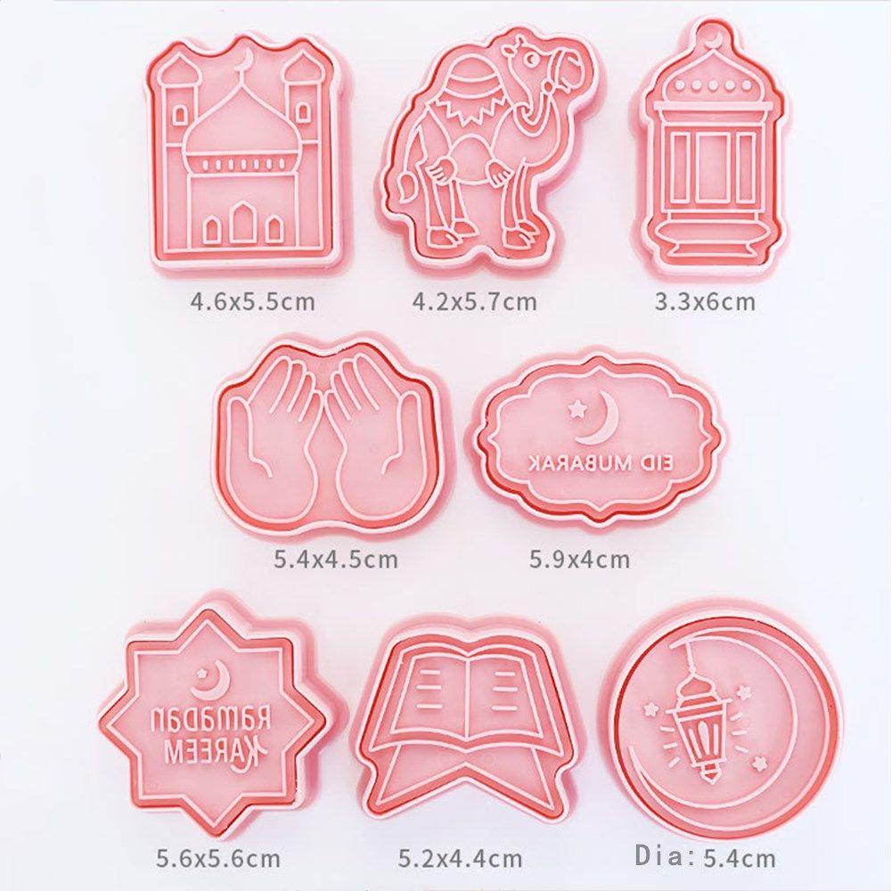 Solighter 8pcs/set Cetakan Cookies DIY Camel Fondant Cetakan Kue Alat Dekorasi Kue Candy Mold Biscuit Embossed Cutter