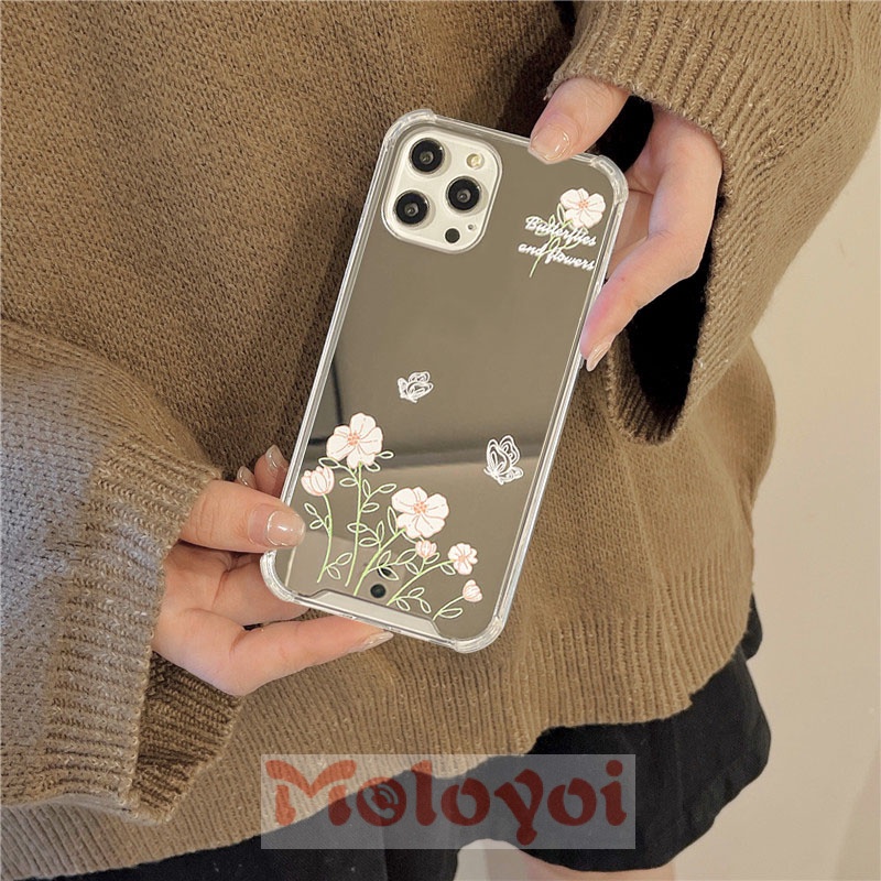 Soft Case TPU Motif Kupu-Kupu Bunga Untuk Iphone 12 13 11 Pro MAX 7 8 Plus XR X XS MAX SE 2020