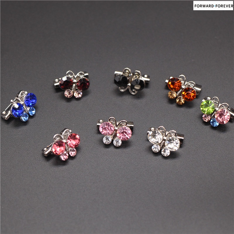 Crystal butterfly brooch small needle safety pin M70011