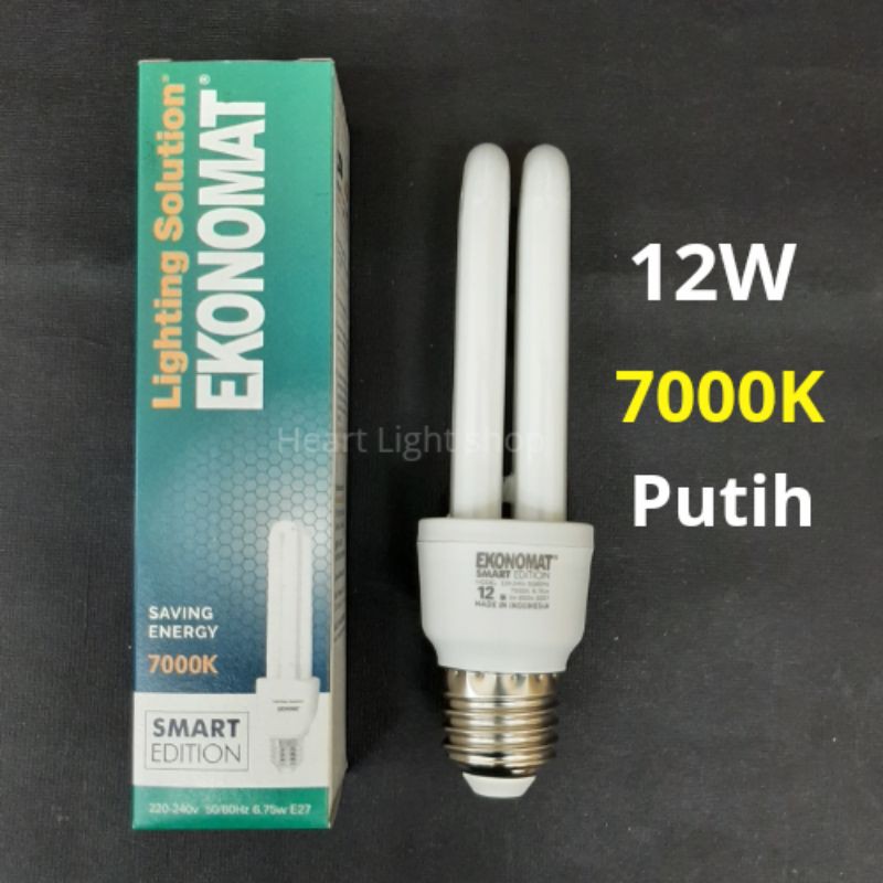 LAMPU EKONOMAT PLC 2U MODEL 12W PUTIH/LAMPU LILIN 2U EKONOMAT PLC 2U
