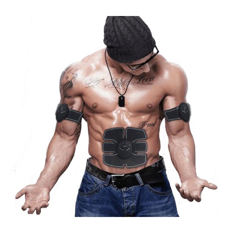 Alat Stimulator Terapi EMS Otot Six Pack ABS Abdominal Muscle Exercise - Black - OMSEGRBK