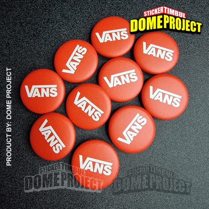 VANS MERAH PIN PENITI 25MM BUTTON PIN AKSESORIS ROMPI TAS