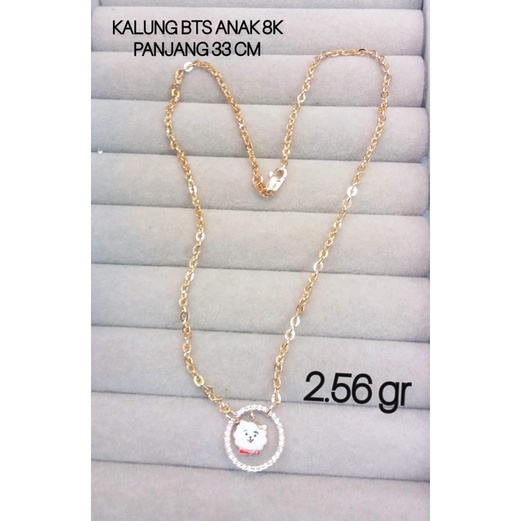 KALUNG ANAK BTS BT21 HWT GOLD EMAS ASLI KADAR 375/8K