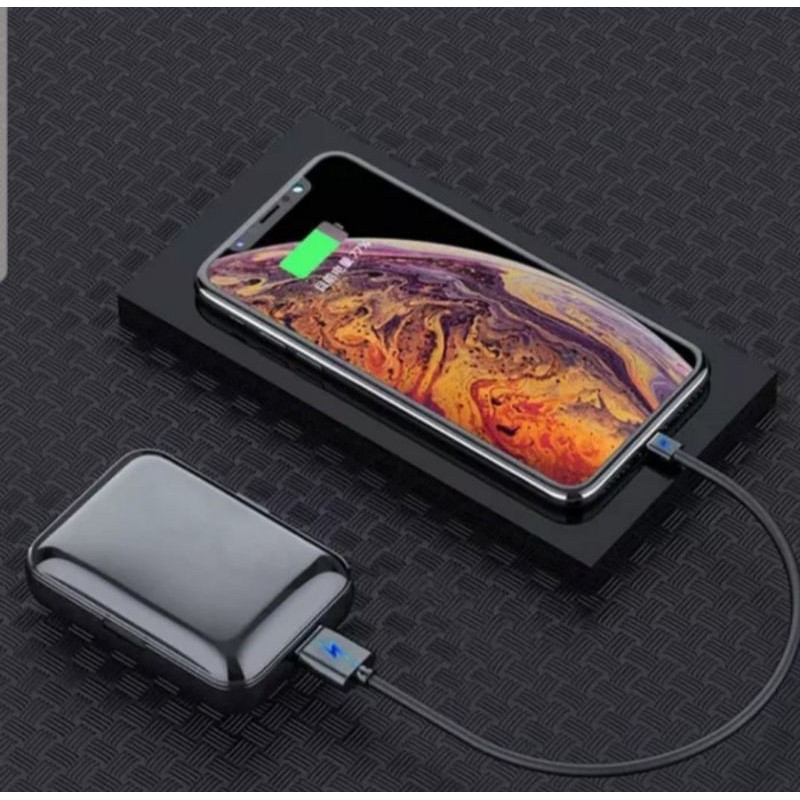 Headset TWS F9 headset bluetooth bisa berfungsi sebagai power bank earphone wireless headset-3
