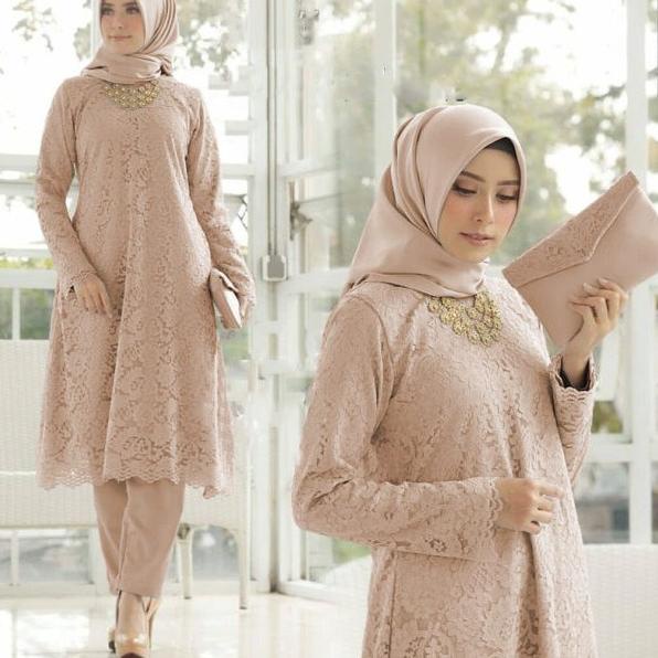 Paling Dicari.. Setelan KEBAYA BROKAT / KEBAYA tunik REAL PICK-KEBAYA BROKAT / Kebaya Modern / Kebay