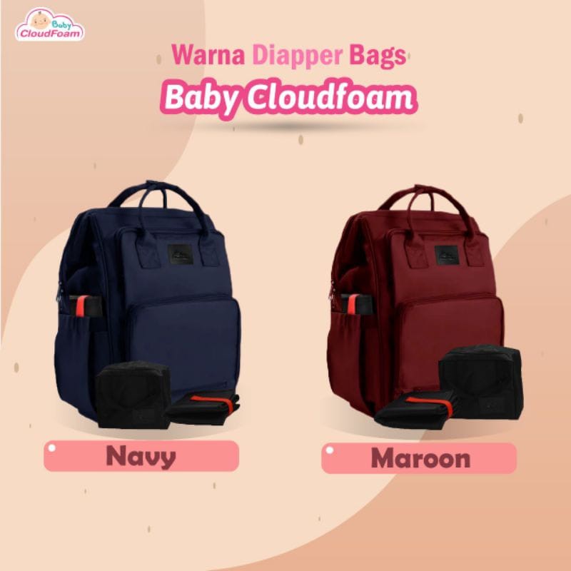 DIAPER BAGS MERK ASLI BABY CLOUDFOAM