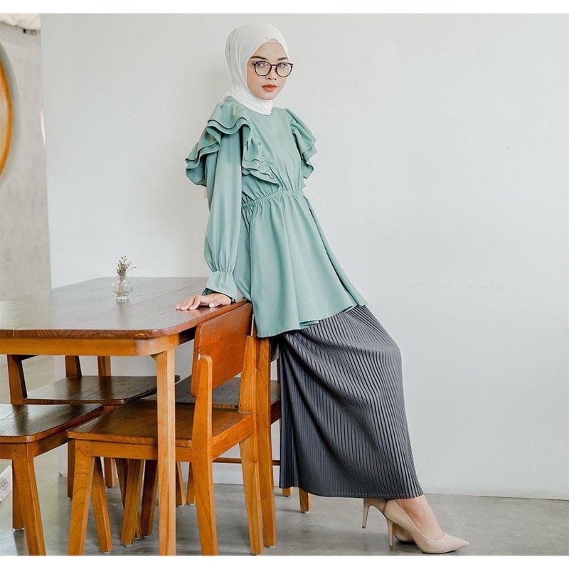 Tunik Wanita Terbaru Baju Atasan Tunik Murah Fashion Remaja Masa Kini Outfit Hijabers Tunik Rampel