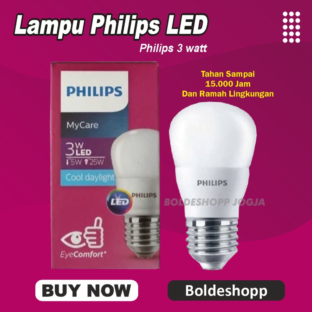 Jual Lampu LED Philips 3W Putih Bijian | Philips LEDBulb Essential 3W ...