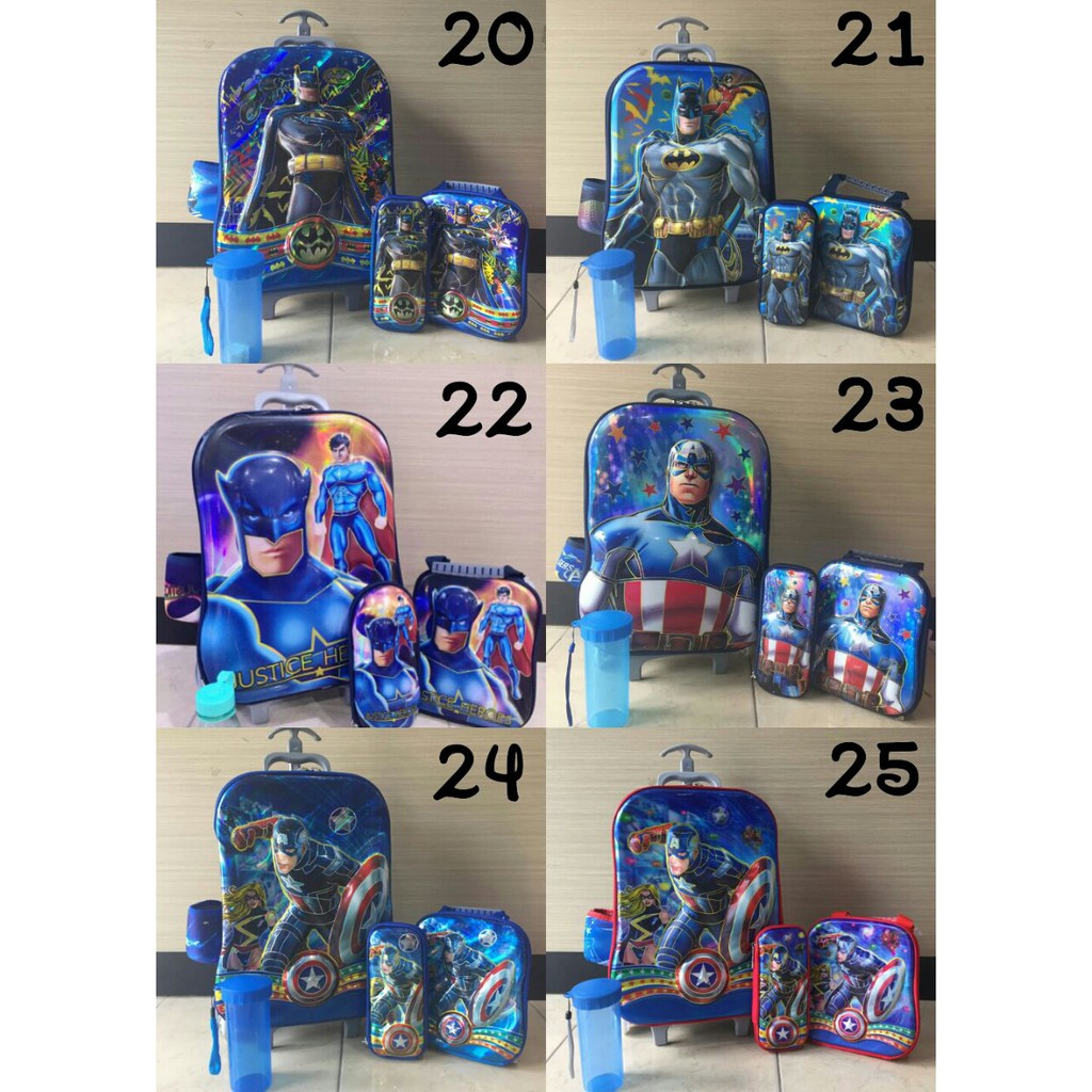 TAS BERAT 2 KG / tas troli anak 6d 4 in 1/ tas sekolah DISNEY NEW ARRIVAL keren banget