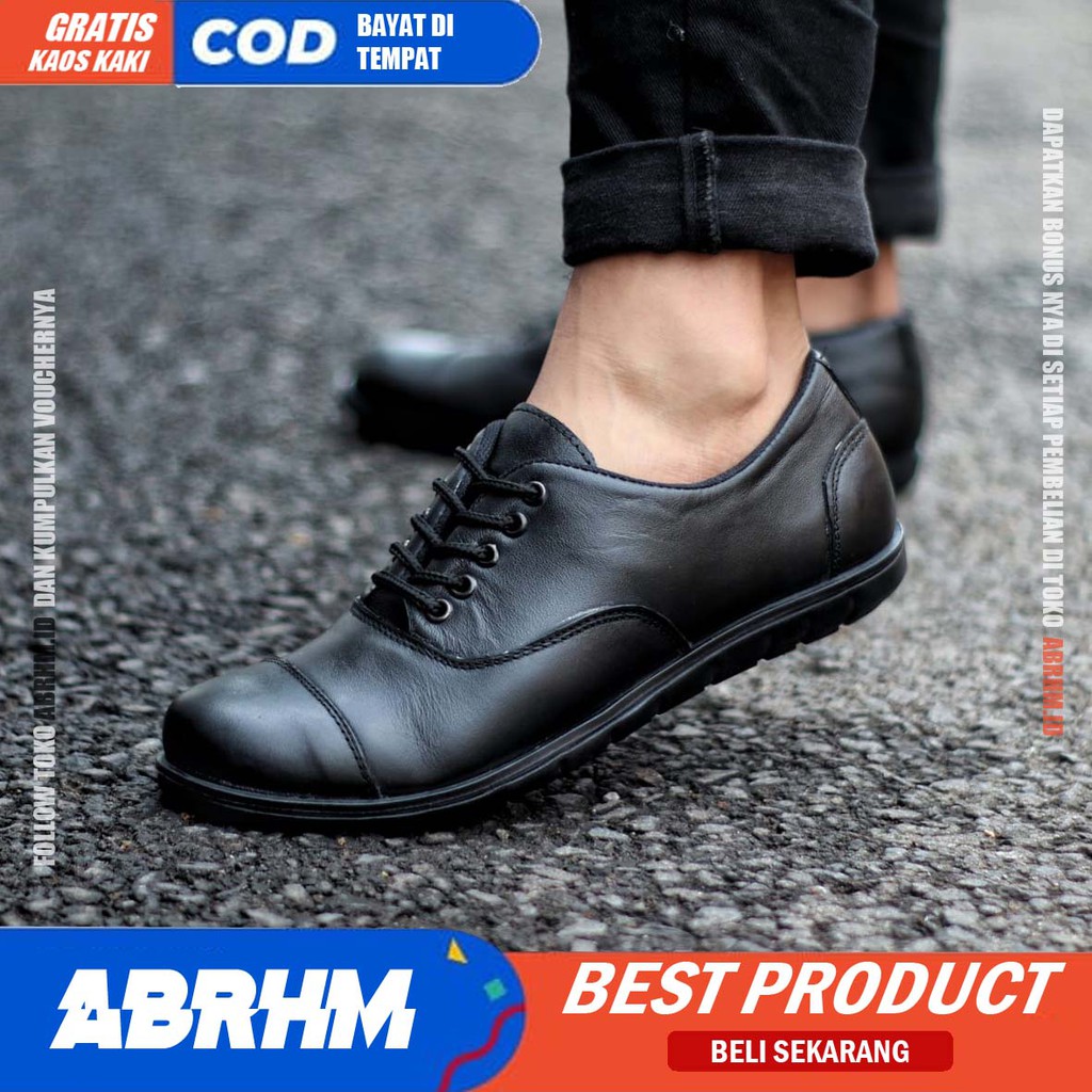 ABRHM x BAGIA Sepatu Boot Pria Sepatu Pria Casual Boots Low Kulit Asli Kerja Cowo/Cowok Ori