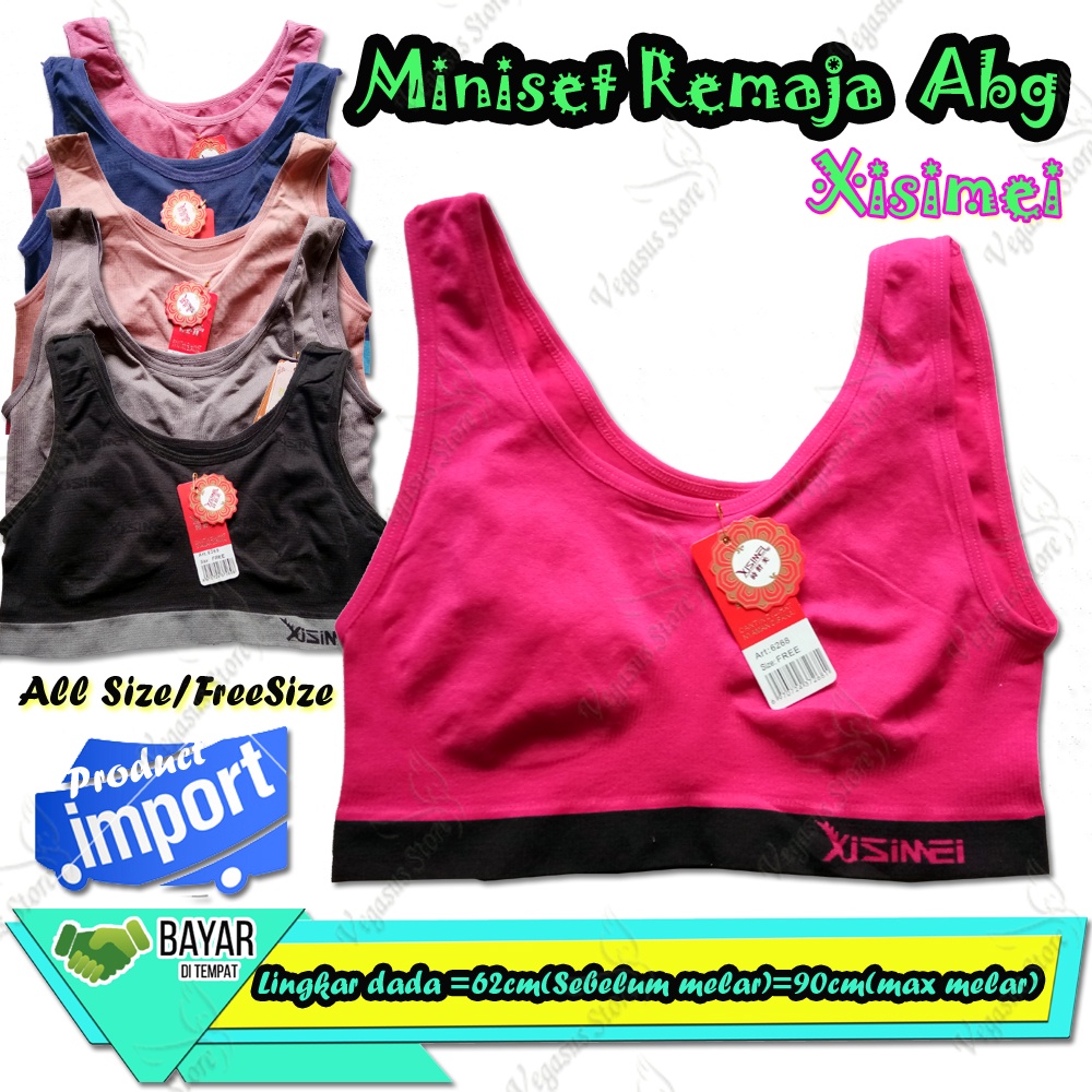 MINISET XISIMEI - IMPORT/MINISET Bra Sport Tanpa Kawat BH Termurah/MINISET REMAJA ABG/All Size(ukuran free 34, 36, 38, 40)-Vegasus Store(COD)