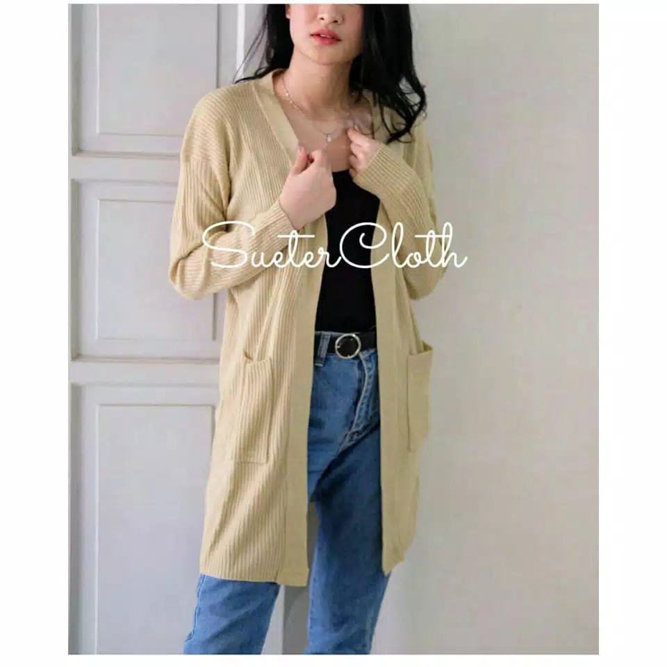 BELLE CARDIGAN PREMIUM / KARIDGAN  SAKU WANITA MURAH