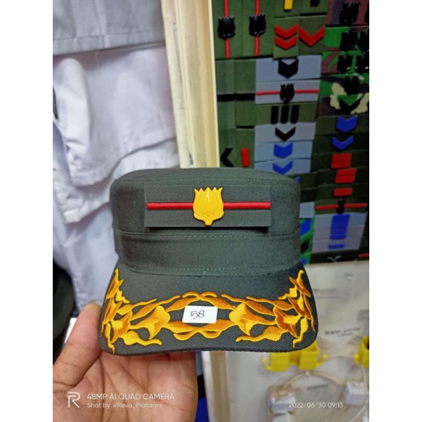 TOPI PDH KOMANDO TNI AD PAMEN +PANGKAT BORDIR MAYOR