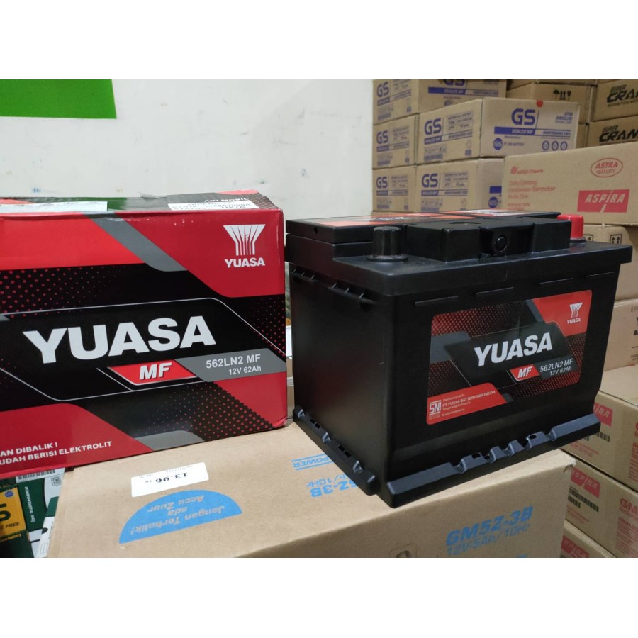 Aki Mobil Yuasa 562LN2 MF 12V/62AH - Aki Kering Bebas Perawatan