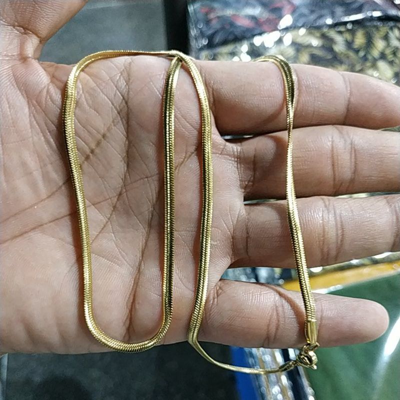Kalung titanium gold panjang 50cm