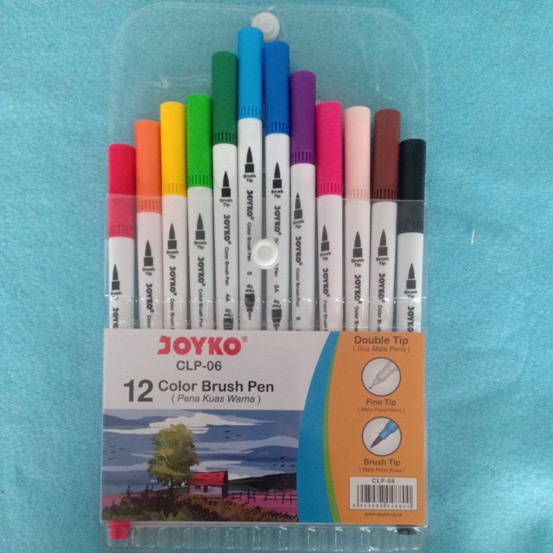 BRUSH PEN JOYKO CLP-06 ( Pena Kuas 12 Warna )