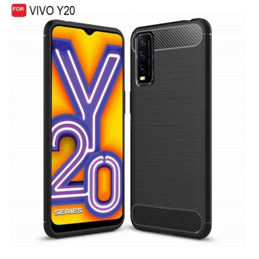 CASE SLIM FIT CARBON IPAKY VIVO Y20 VIVO Y20S VIVO Y12S SOFTCASE - FA