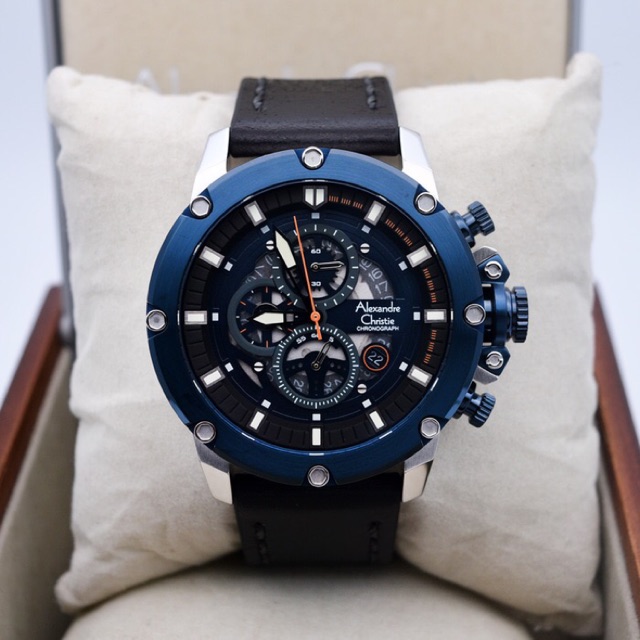 Jam Tangan Pria/Cowok Alexandre Christie AC 6416 Silver Blue.Original Garansi Resmi 1 Tahun
