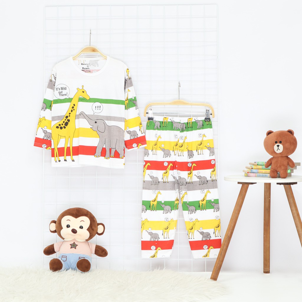 Piyama anak laki laki perempuan Setelan baju tidur anak lengan panjang baju tidur anak lengan panjan