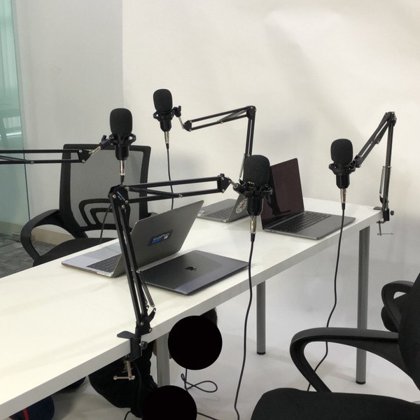 PAKET PODCAST 4 ORANG Mic + Mixer 6channel 6ch USB Audio Interface PC Soundcard Recording