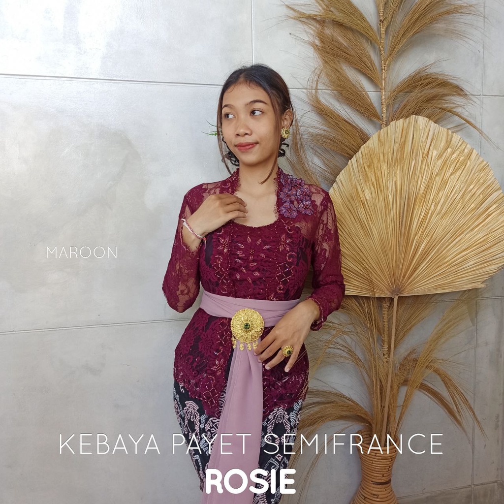 (HANYA KEBAYA) KEBAYA KUTUBARU SEMIFRANCE PAYET ROSIE Kebaya Bali Murah Kebaya Modern Kebaya Pesta W
