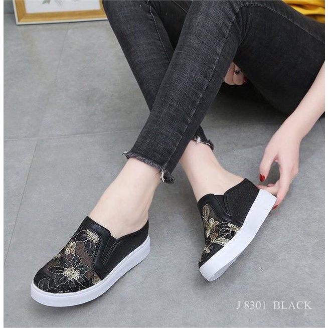 SEPATU MULES SLOP BORKAT FLOWER MEISYSA J 8301