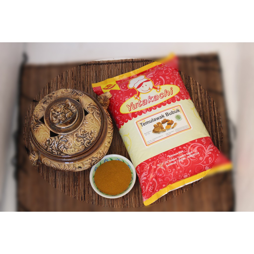 Temulawak Bubuk 1Kg Murni Tanpa Campuran / Bumbu Rempah Herbal Yutakachi / Pusat Bumbu