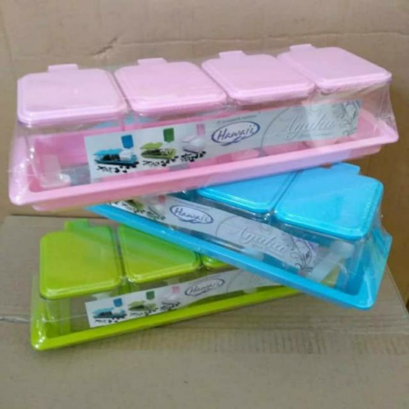 Tempat bumbu hawaii sett 4 wadah / hawaii 3022 susun 4