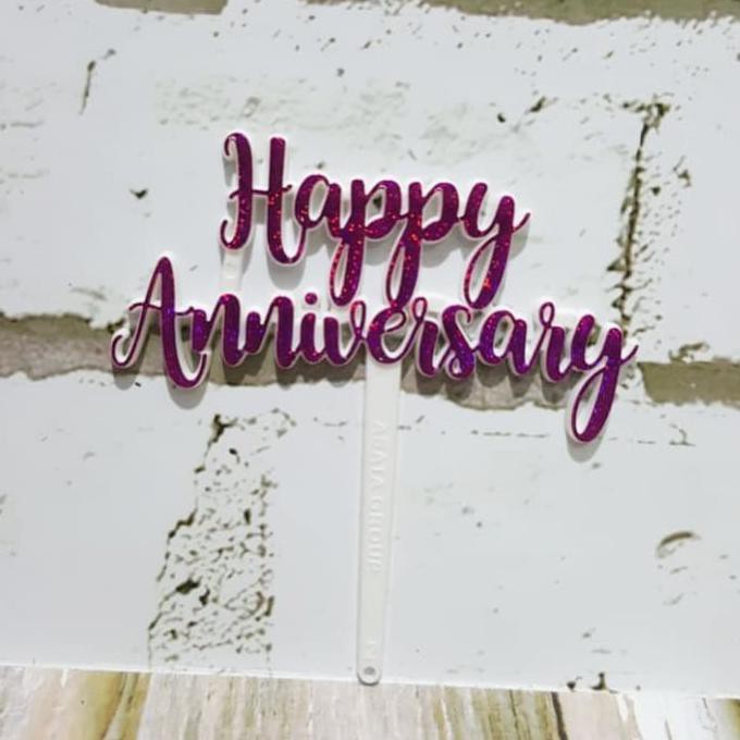 Cake Topper Anniversary/ Hiasan Kue Anniversary