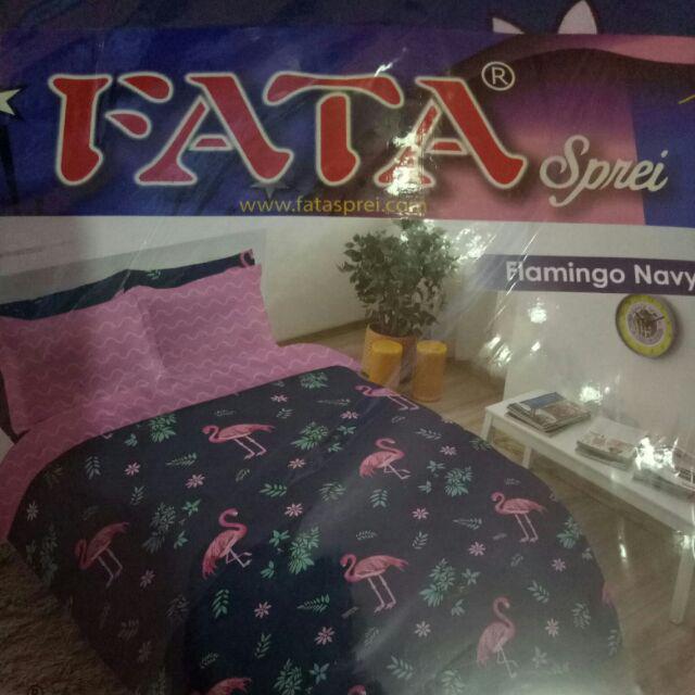 Fata - Sprei Sorong / Sprei Duo Flamingo Navy Ukuran 120x200