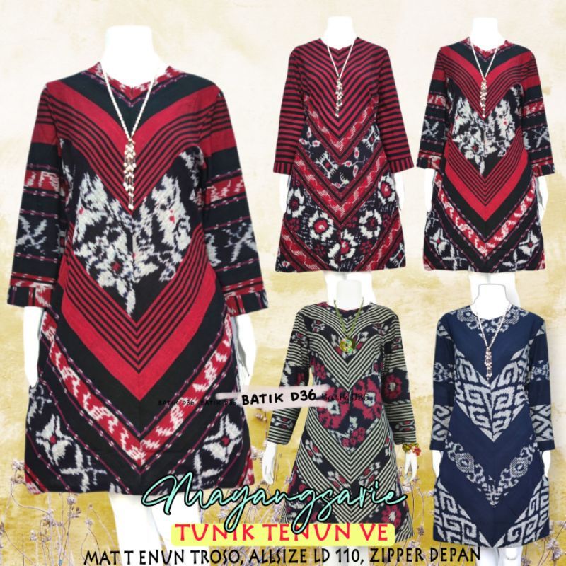 Mayangsari Tunik Tenun Torso Ori Asli Bahan Halus Nyaman Dipakai Seragaman Kantor Kasual