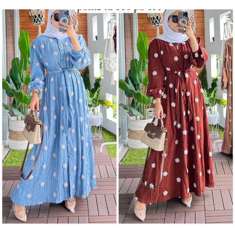 Gamis Serat Kayu Terlaris / Dress Midi Serat Kayu Terlaris / Dress Midi Rubiah / Gamis Rubiah Umpak 