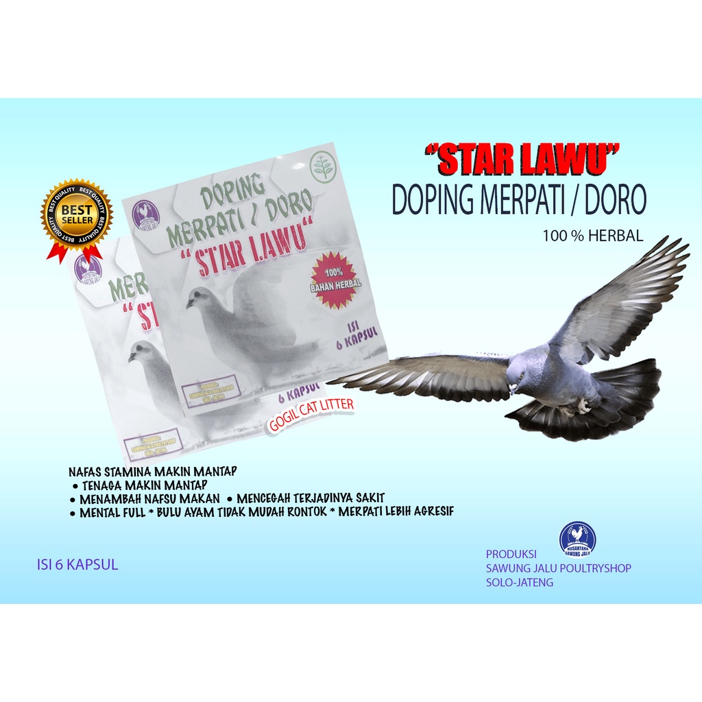 DOPING MERPATI DORO-STAR LAWU-(DOPING,OBAT,VITAMIN,MERPAATI,ADUAN,KOLONG,RAJA,BURUNG)