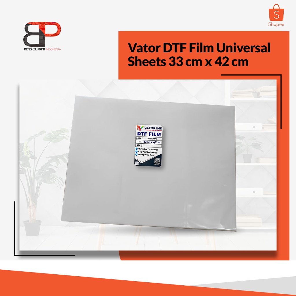 PET FILM DTF VATOR UNIVERSAL 33CM x 42CM | 1 LEMBAR