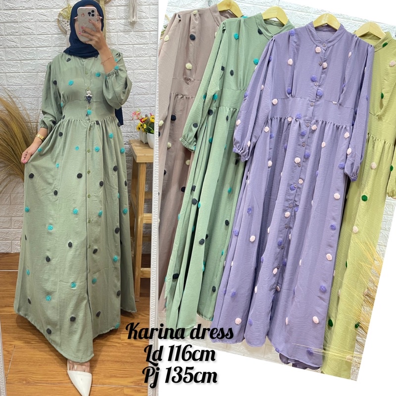 Gamis karina // gamis kringkel rubiah // gamis lebaran