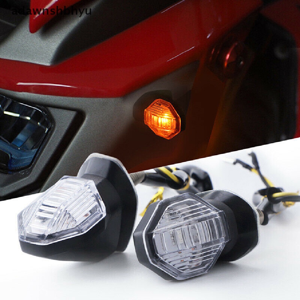 Adawnshbhyu 2x Universal Motor 1LED Amber Turn Bike Indikator Sinyal Lampu Blinker