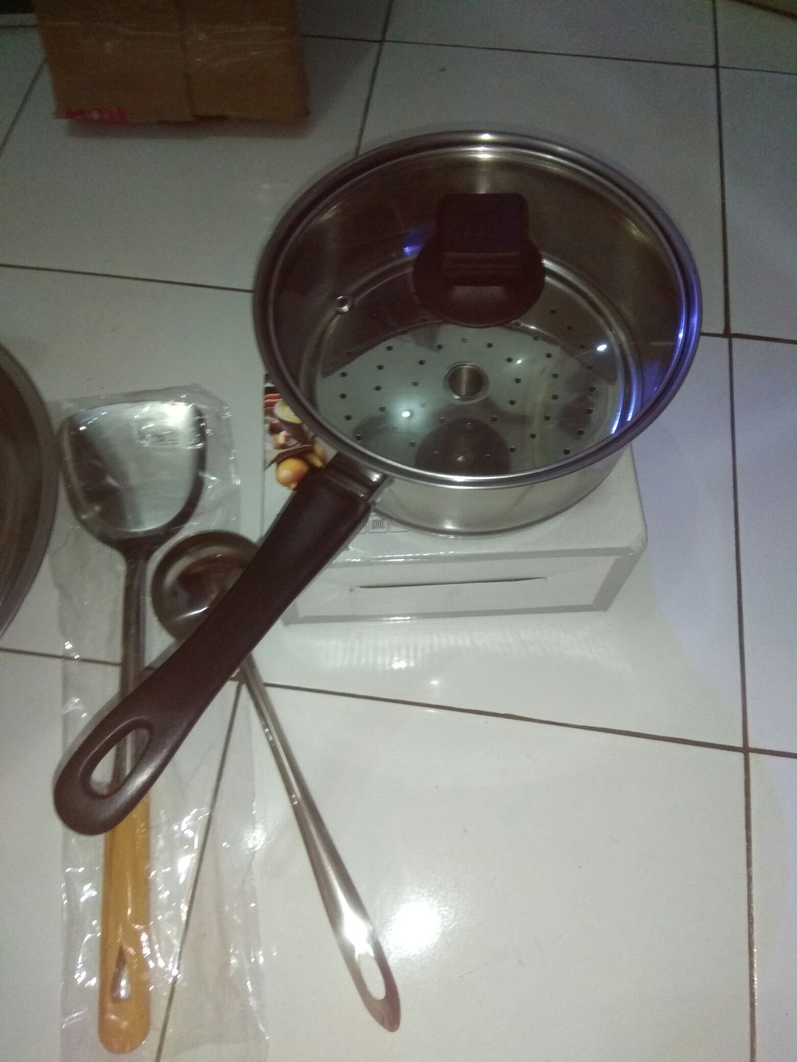 Panci Kukus Steamer Pot Multi Fungsi Panci Susu Milkpot Stainless 20cm