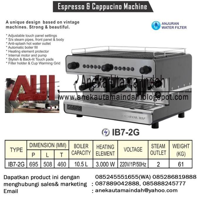 Getra Iberital Ib7-2G Coffee Machine Mesin Espresso Cappucino Machine 