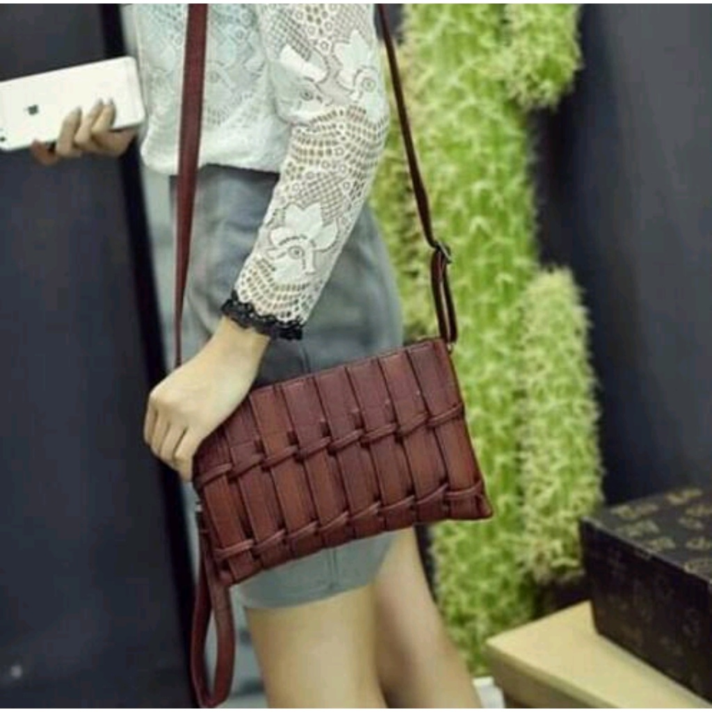Sling Bag Pagar Anyam Wanita Terbaru 2022 Fashion Korean Style Kekinian Tas Selempang Wanita Import 