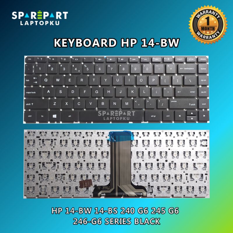 Jual Keyboard Laptop HP 14BW 14BS 240 G6 245 G6 246G6 SERIES HITAM