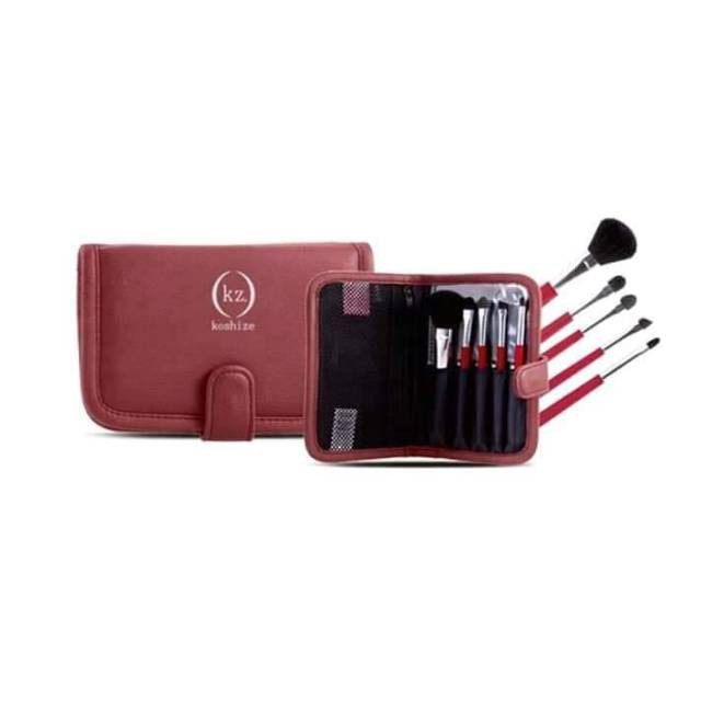 POUCH BRUSH SOPHIE MARTIN MR17GL REDWINE MERAH TANPA KUAS DOMPET KUAS MAKEUP DISKON MEMBER TERMURAH