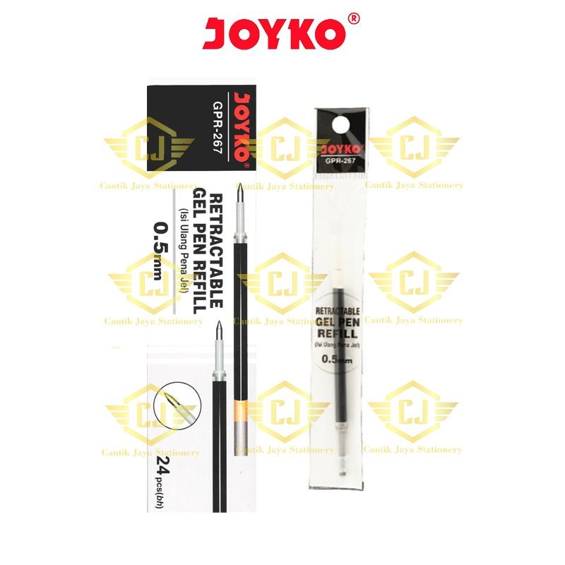 

1 BOX / 24 PCS Isi Ulang Pulpen Joyko GPR-267 0.5 mm Gel Pen Refill