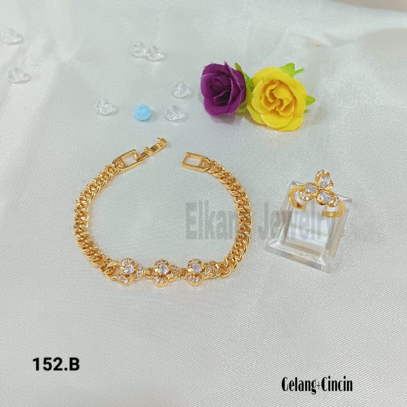 TITANIUM SET GELANG TERMANIS RANTAI SUPER BERKELAS PERHIASAN ANTI KARAT&amp;ANTI LUNTUR