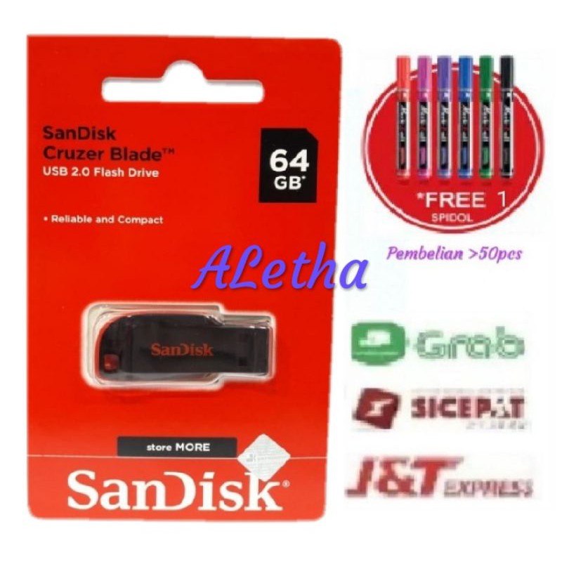 Flashdisk USB Sandisk 64Gb blade USB 2.0