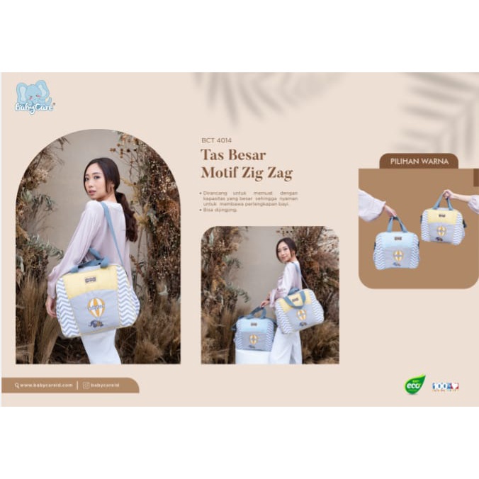 Tas Bayi BabyCare Zigzag Series Perlengkapan Botol susu Baju Bayi &amp; Popok Bayi