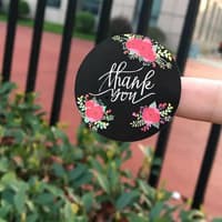 

MAOSTORE STIKER PAPER ART WEDDING STIKER THANK YOU STICKER FLOWER BLACK