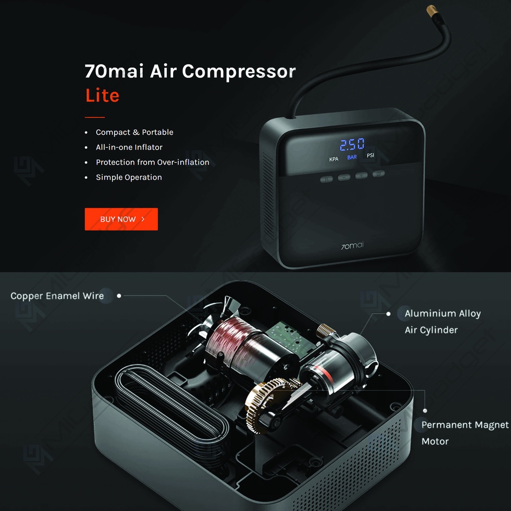 70mai Air Compressor Lite TP03 Mobil Pompa Ban Electric Portable Car Pump
