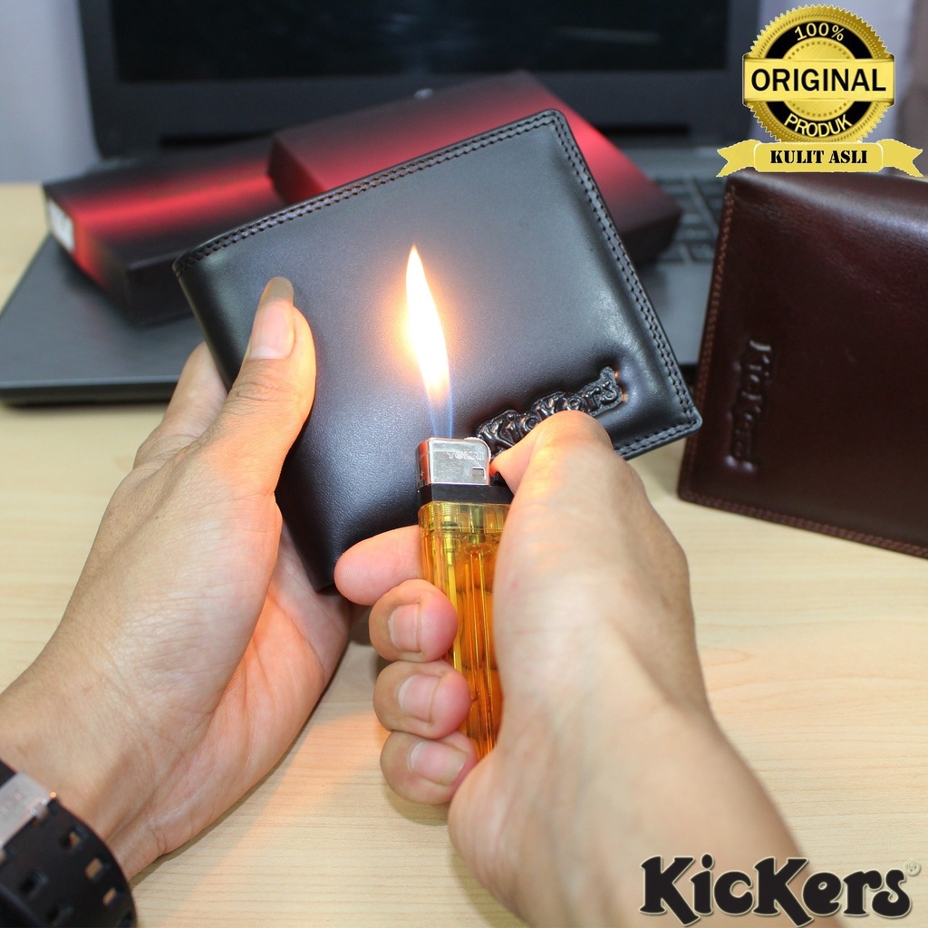 dompet kulit sapi asli kickers tahan api original murah berkualitas dompet kartu dompet lipat