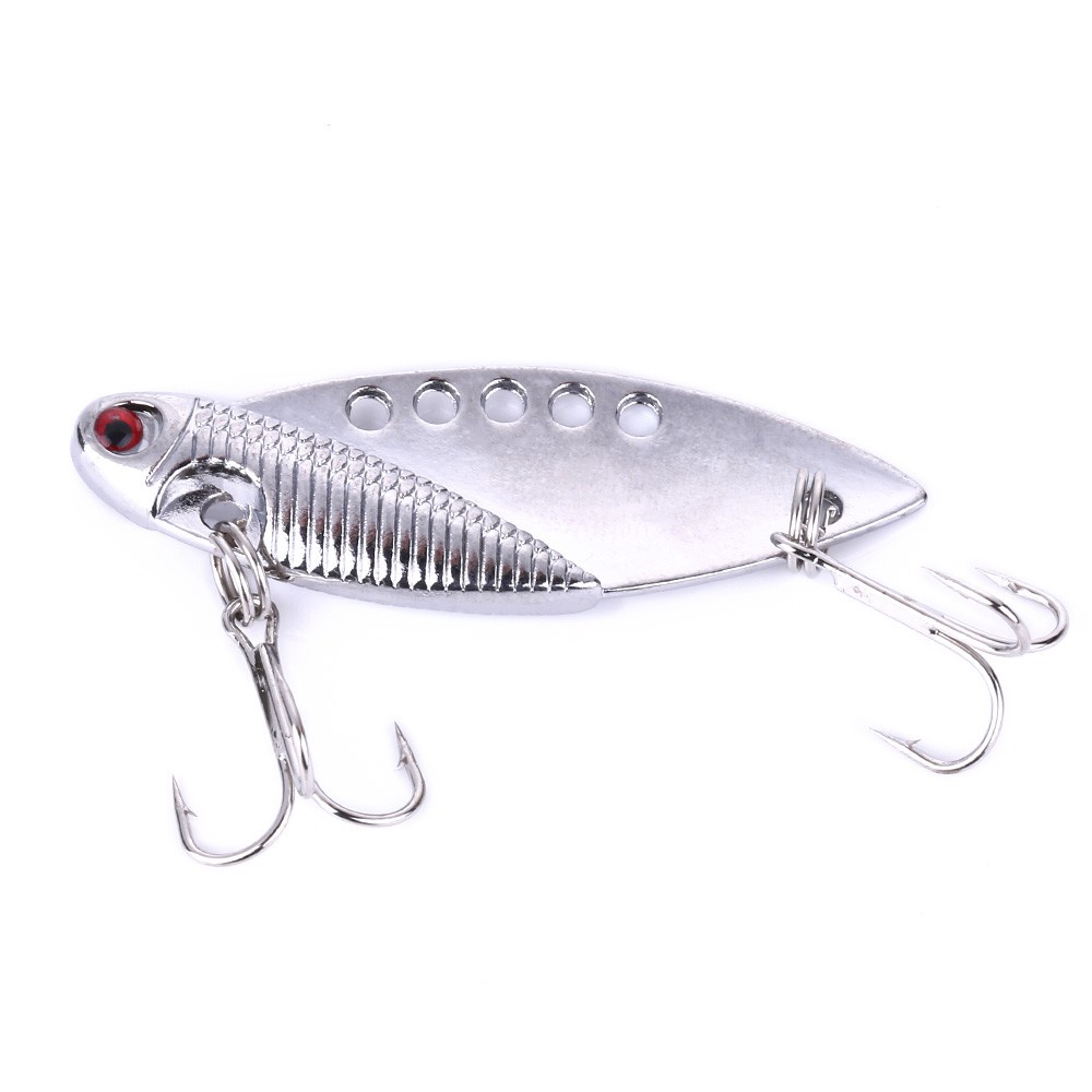 HENGJIA 6PCS/Lot Metal Spoon Bait 5CM 11G Gold/Silver cicada Vibrating Fishing Lure VIB swimbait Artificial Fishing LURES