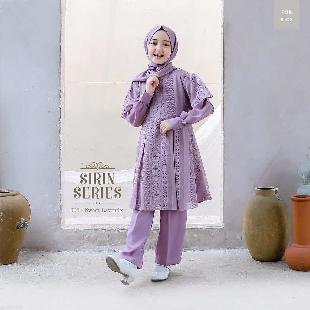 TERBARU SIRIN SERIES KIDS 8-10 Tahun Baju Anak Moscrepe Mix Brukat Malika One Set Atasan Dan Celana